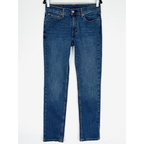 Levis Jeans Mens 30x30.5* Blue 511 Slim Straight Classic Stretch Dark Wash Denim - Picture 1 of 14